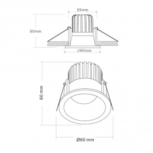 LED-Downlight für Bäder Zoom Dimmbar (6W)