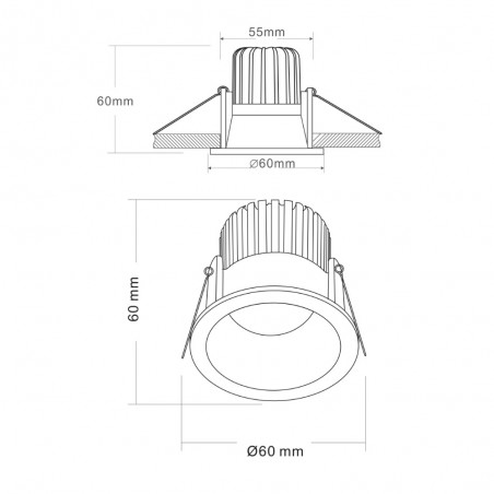 LED-Downlight für Bäder Zoom Dimmbar (6W)