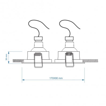 Zoom Einbaudownlight für Badezimmer (2 Leuchten)