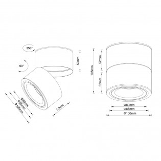Adjustable LED Ceiling Spotlight Yin (15W)