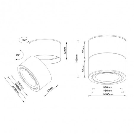 Yin Dimmbarer LED-Deckenstrahler (15W)