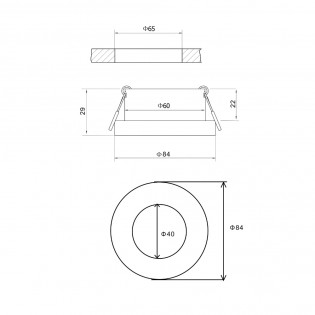 Outdoor recessed ceiling light Stark Round