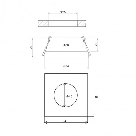 Outdoor recessed ceiling light Stark Square