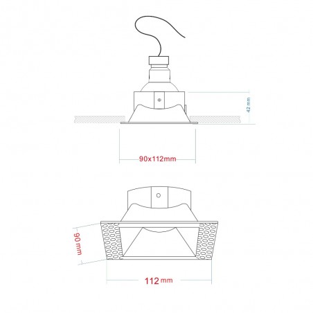 Ceiling Recessed Light Dot Square II