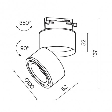 Single-phase track LED spotlight Yin Dim Unity (15W)