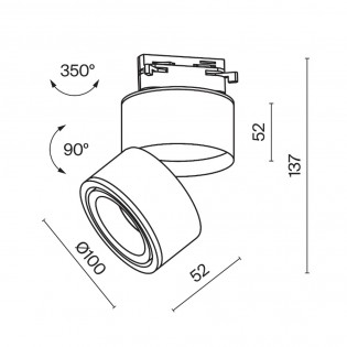 Yin Unity einphasiger LED-Schienenstrahler (15 W)