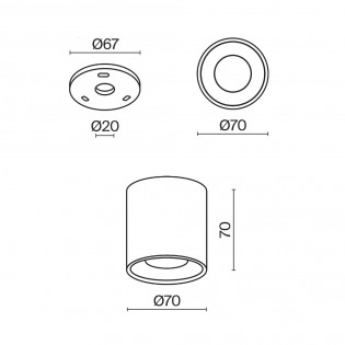 Ceiling Flush Lamp Alfa LED Dim (12W)