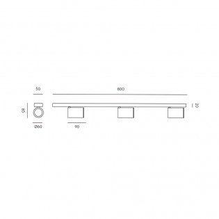 Noon LED-Deckenleiste (3x5W)