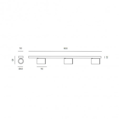 Noon LED-Deckenleiste (3x5W)