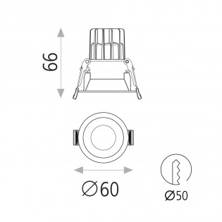 Recessed ceiling spotlight LED Kidal (6W)