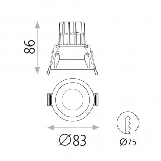 Kidal LED-Einbauleuchte (7W) II