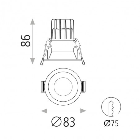 Kidal LED-Einbauleuchte (7W) II