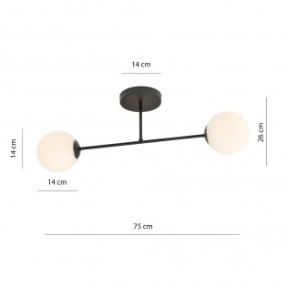 Ceiling Flush Lamp Nicolo Opal (2 lights)