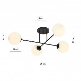 Ceiling Flush Lamp Nicolo Opal (4 lights)