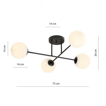 Ceiling Flush Lamp Nicolo Opal (4 lights)