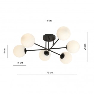Ceiling Flush Lamp Nicolo Opal (6 lights)