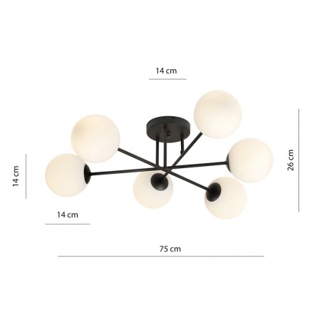 Ceiling Flush Lamp Nicolo Opal (6 lights)