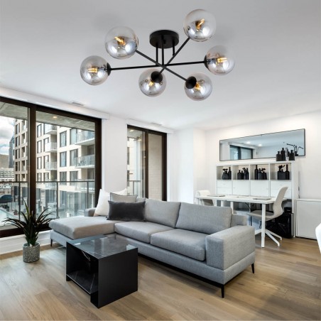 Ceiling Flush Lamp Nicolo Graphite (6 lights)