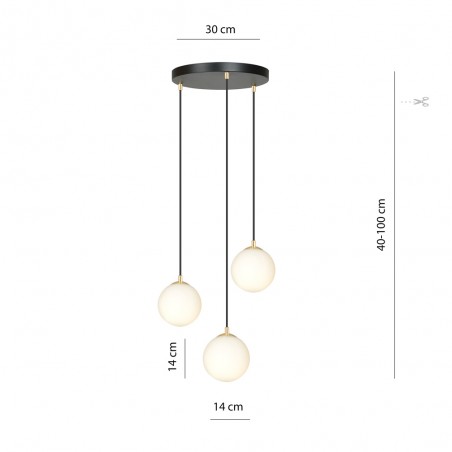 Cluster Pendant Lamp Gala Black (3 lights)