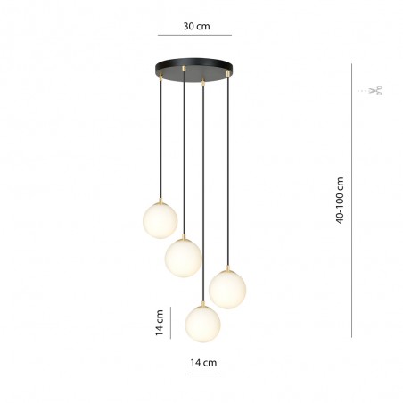 Cluster Pendant Lamp Gala Black (4 lights)