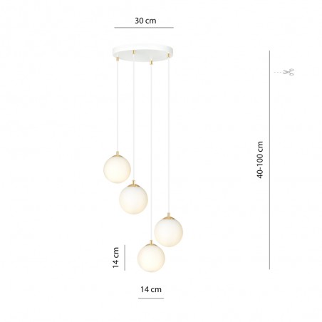 Cluster Pendant Lamp Gala White (4 lights)
