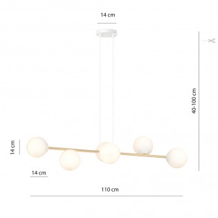 Ceiling Lamp Cuaron II Opal (6 lights)