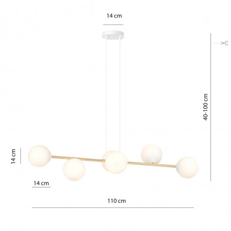 Ceiling Lamp Cuaron II Opal (6 lights)