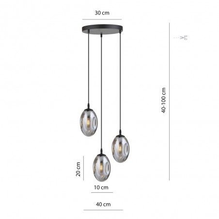 Ceiling Lamp Celeste Graphite (3 lights)