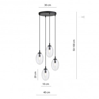 Ceiling Lamp Celeste Clear (4 lights)
