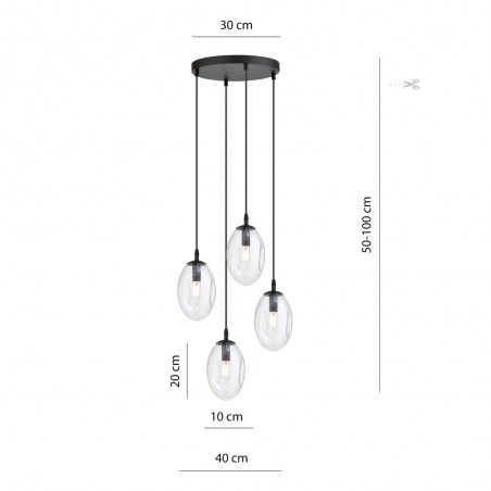 Ceiling Lamp Celeste Clear (4 lights)