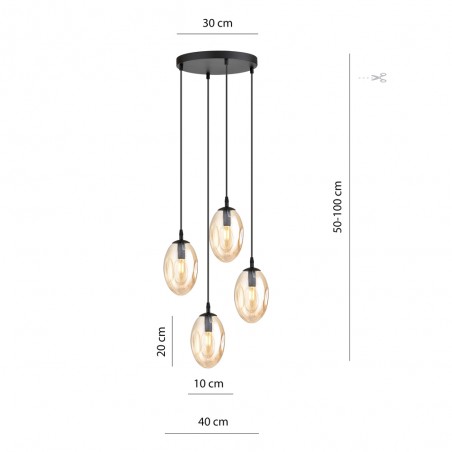 Ceiling Lamp Celeste Amber (4 lights)