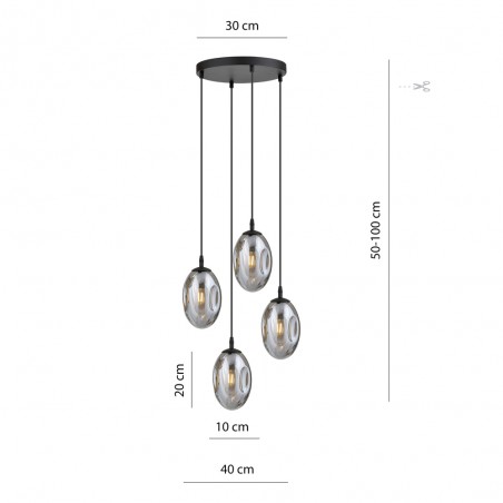 Ceiling Lamp Celeste Graphite (4 lights)