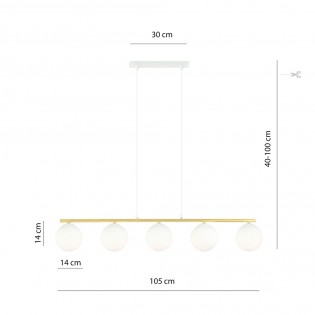 Pendant Lamp Etisa White (5 lights)