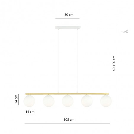 Pendant Lamp Etisa White (5 lights)