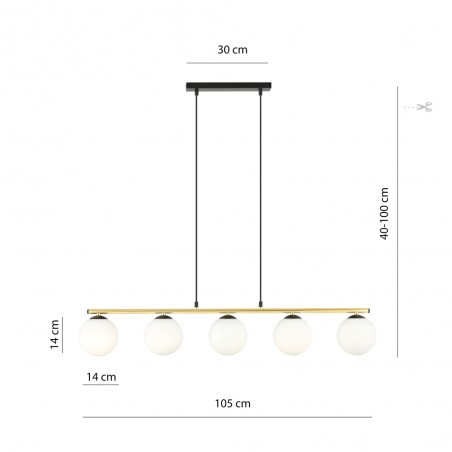 Pendant Lamp Etisa Black (5 lights)