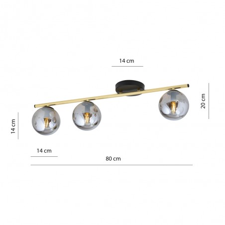 Ceiling Track Lamp Valenti Graphite (3 lights)