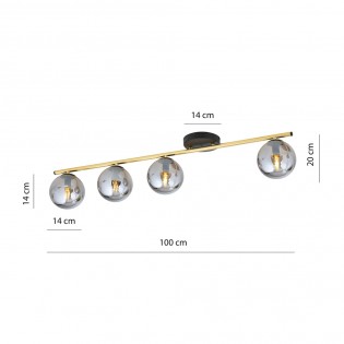 Ceiling Track Lamp Valenti Graphite (4 lights)