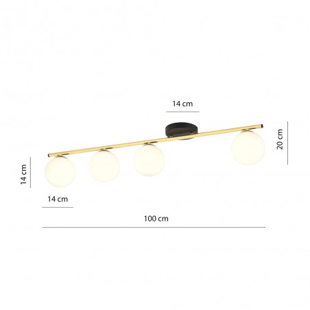 Ceiling Track Lamp Valenti Opal (4 lights)