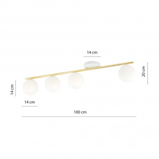Ceiling Track Lamp Valenti II Opal (4 lights)