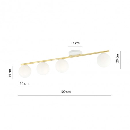 Ceiling Track Lamp Valenti II Opal (4 lights)