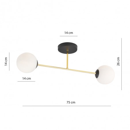 Ceiling Flush Light Mendra Opal (2 lights)