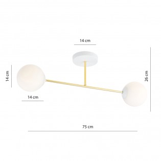 Ceiling Flush Light Mendra II Opal (2 lights)