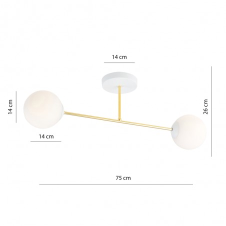 Ceiling Flush Light Mendra II Opal (2 lights)