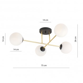 Ceiling Flush Light Mendra Opal (4 lights)