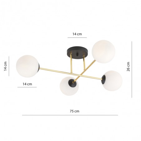 Ceiling Flush Light Mendra Opal (4 lights)