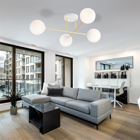 Ceiling Flush Light Mendra II Opal (4 lights)