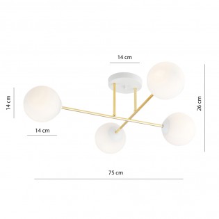 Ceiling Flush Light Mendra II Opal (4 lights)