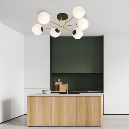 Ceiling Flush Light Mendra Opal (6 lights)