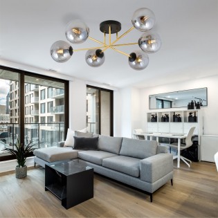 Ceiling Flush Light Mendra Graphite (6 lights)