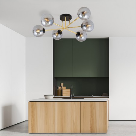 Ceiling Flush Light Mendra Graphite (6 lights)